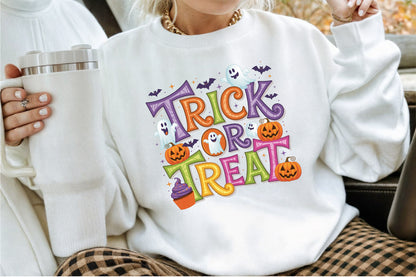 Trick or Treat Halloween Ghost Pumpkin PNG Design