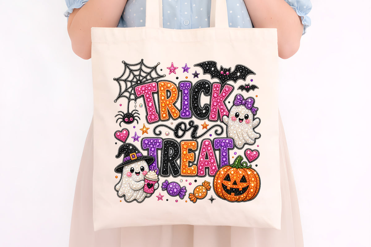 Trick or Treat Halloween Rhinestone PNG