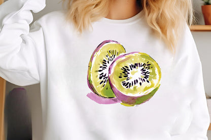 Tropical Watercolor Fruit Clipart | Exotic Summer Fruit PNG Bundle