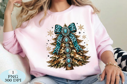 Turquoise Camo Christmas Tree PNG