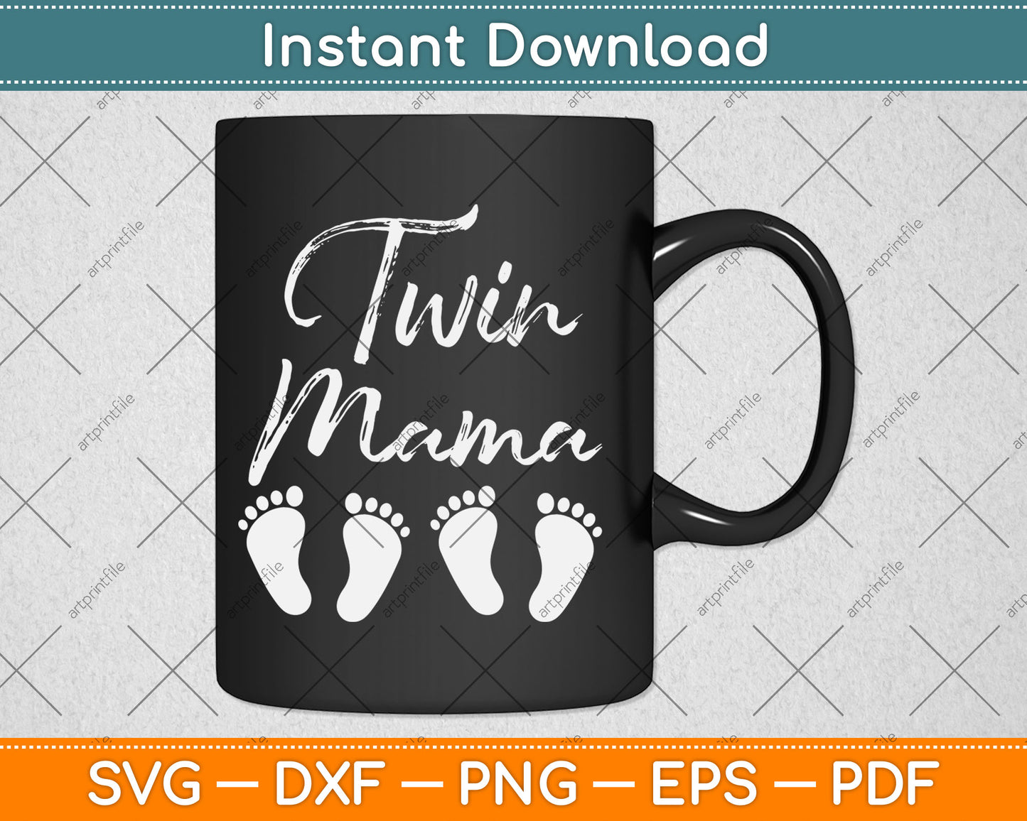 Twin Expecting Mama Mom to Be Pregnant with Twins Pregnancy Svg Digital Cutting File