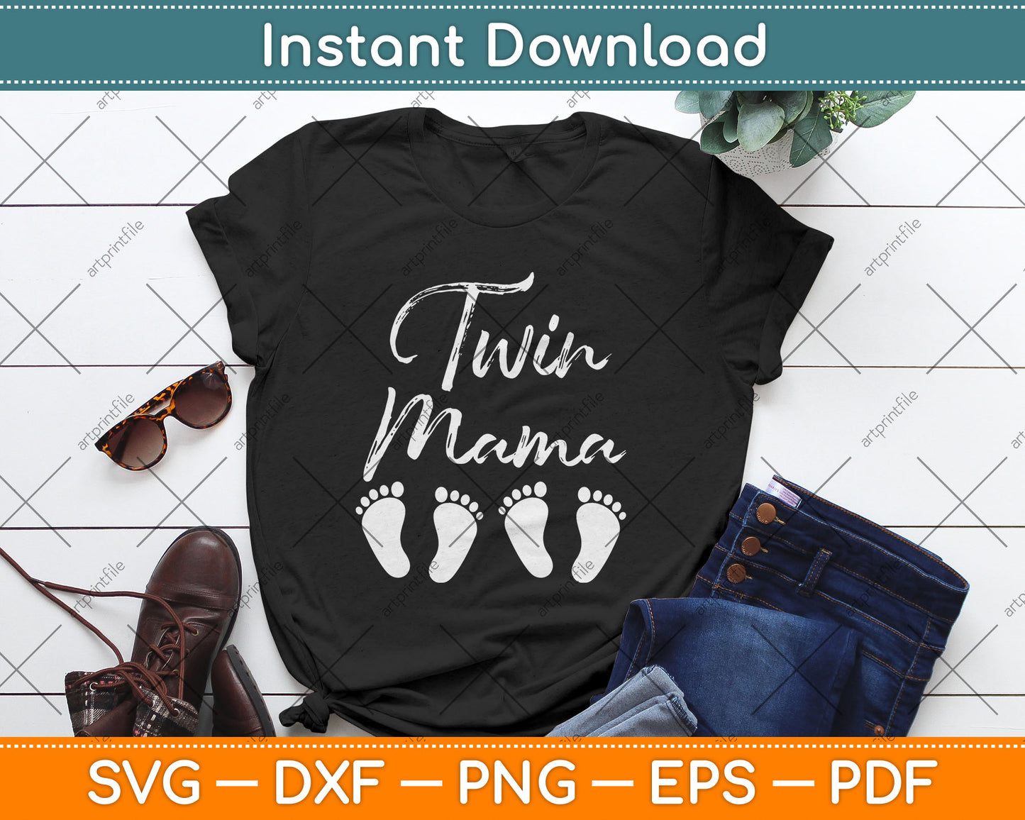 Twin Expecting Mama Mom to Be Pregnant with Twins Pregnancy Svg Digital Cutting File