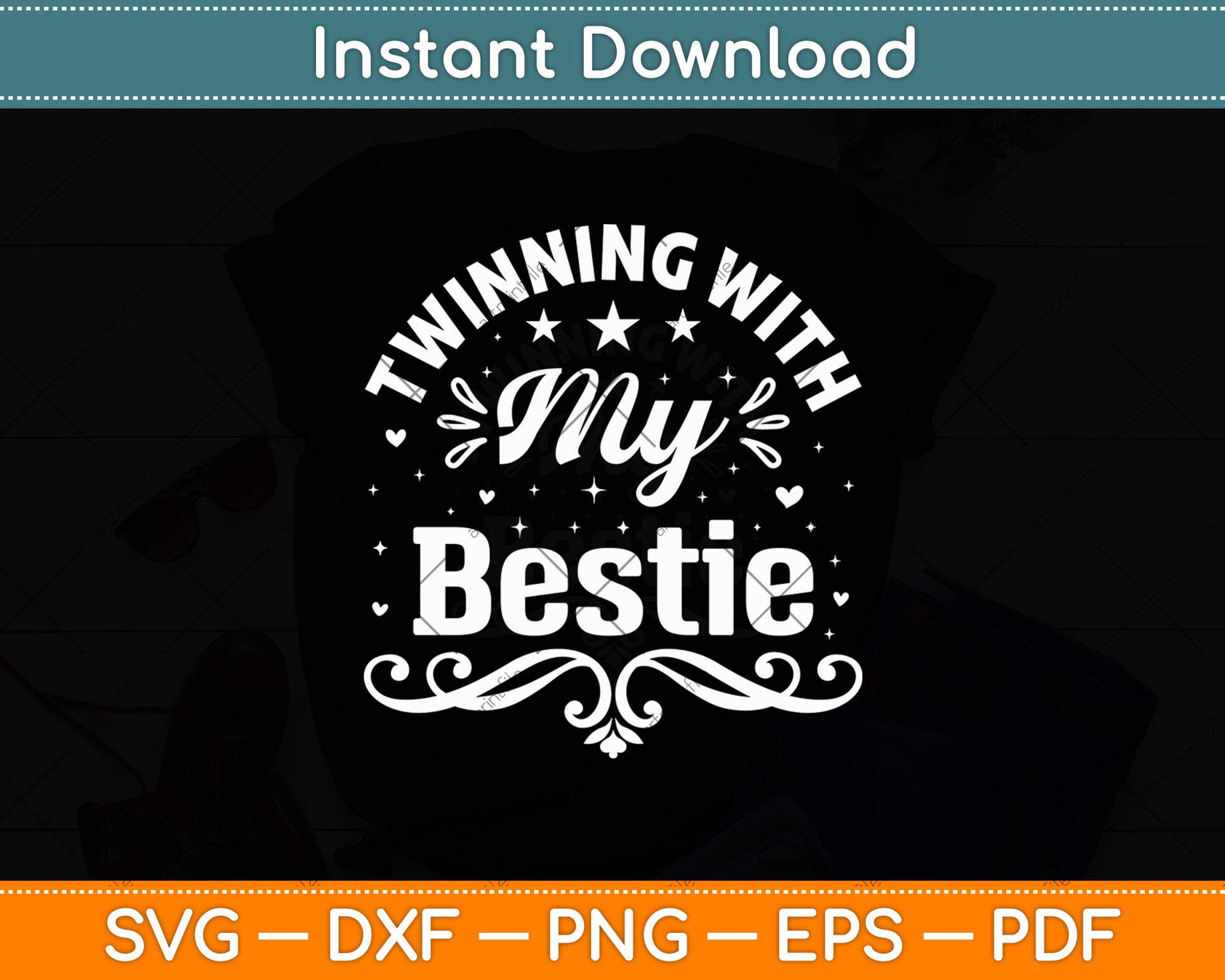 Twinning With My Bestie Spirit Week Twin Day Best Friend Svg Digital Cutting File