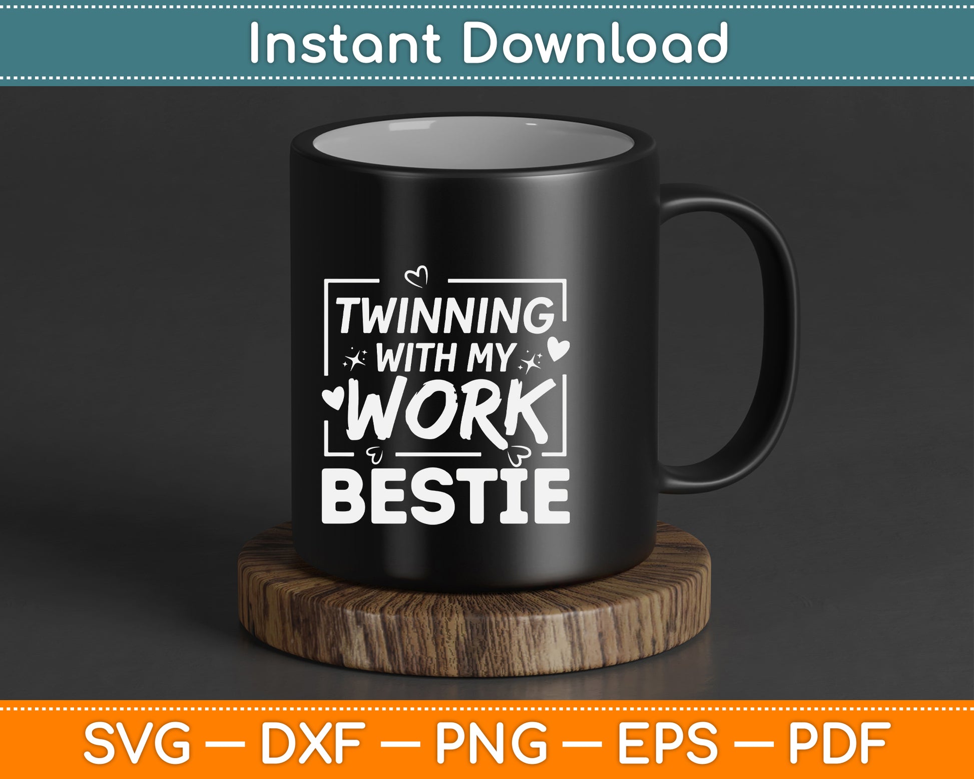 Funny Office Bestie SVG Twinning With My Work Bestie T Shirt Design Digital File