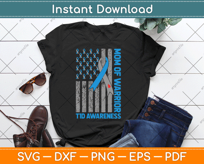 Type 1 Diabetes Awareness T1D Mom Of Warrior Type 1 Diabetic SVG Digital Cutting File