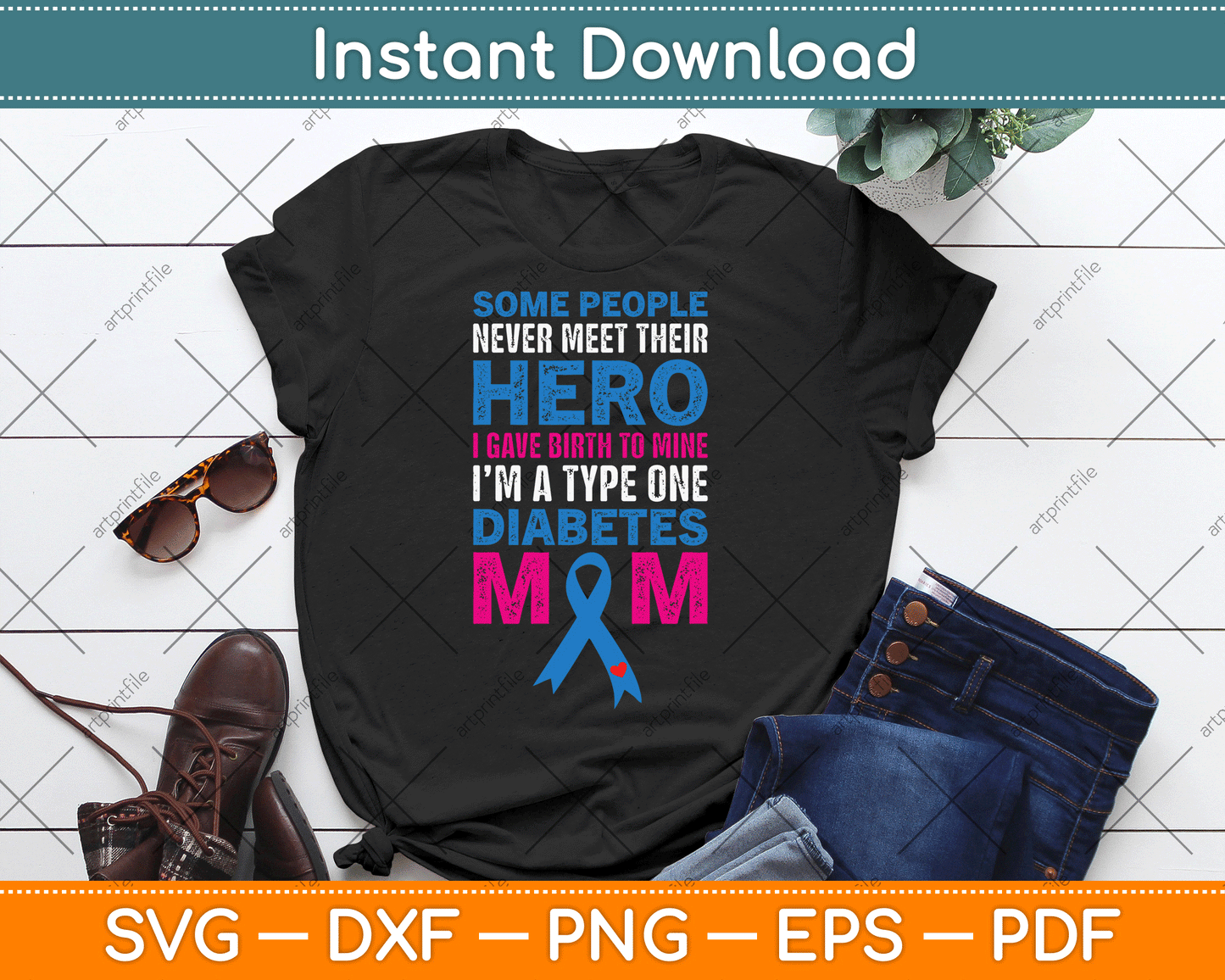 I'm A Type One Diabetes Mom Mother's Day SVG Digital Cutting File
