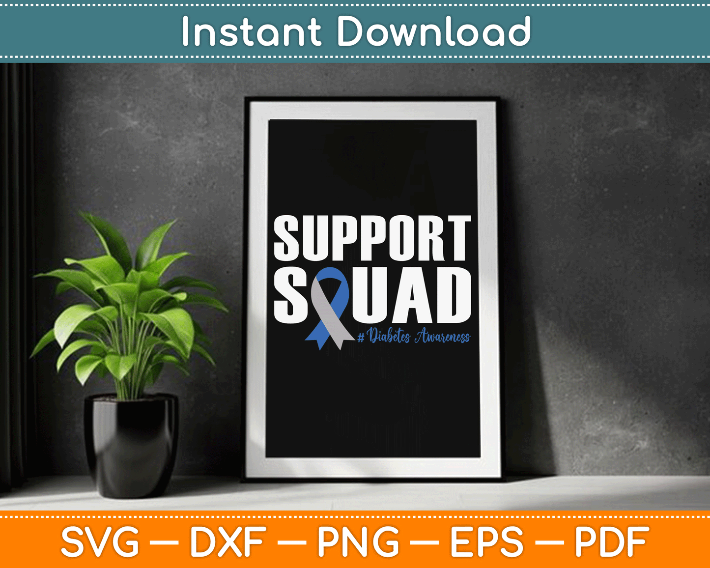 Type 1 Diabetes Warrior Support Squad Diabetes Awareness SVG Digital Cutting File