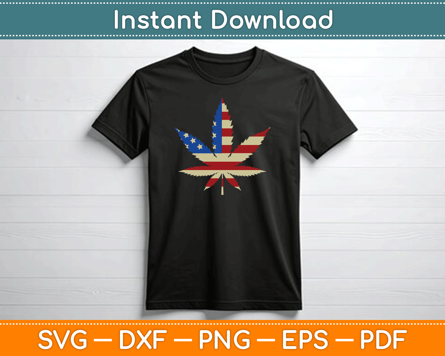 USA Flag Marijuana Leaf Funny US Flag Pot Weed SVG Digital Cutting File
