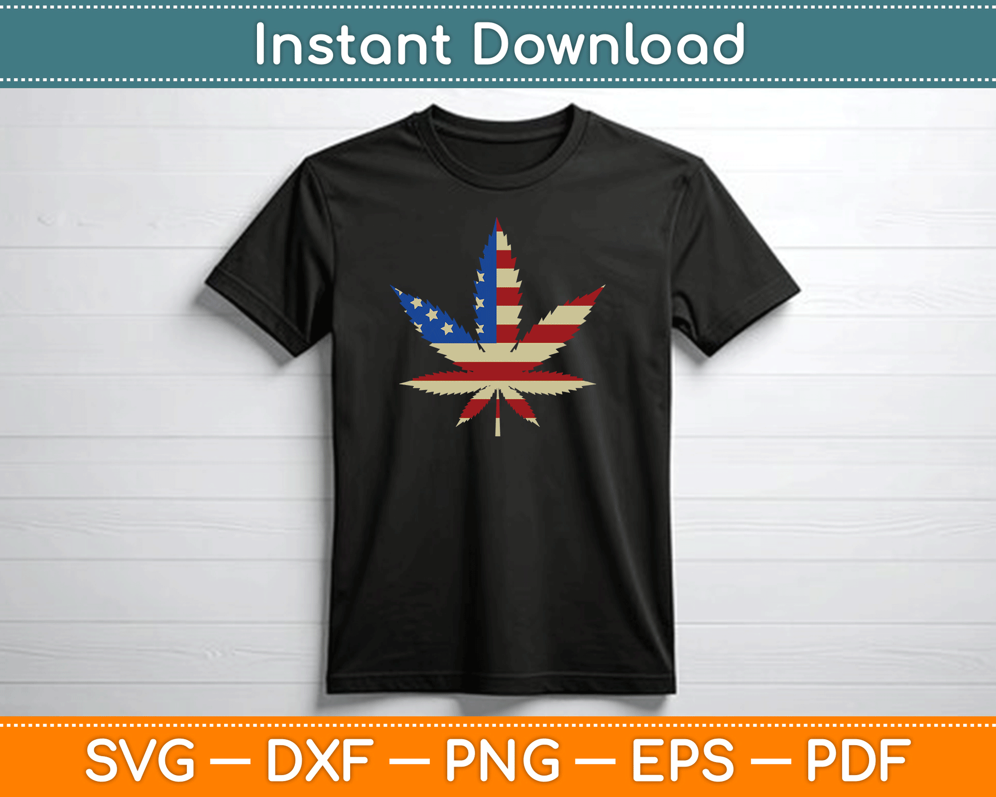 USA Flag Marijuana Leaf Funny US Flag Pot Weed SVG Digital Cutting File