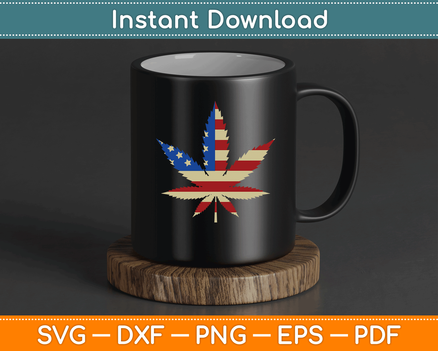 USA Flag Marijuana Leaf Funny US Flag Pot Weed SVG Digital Cutting File