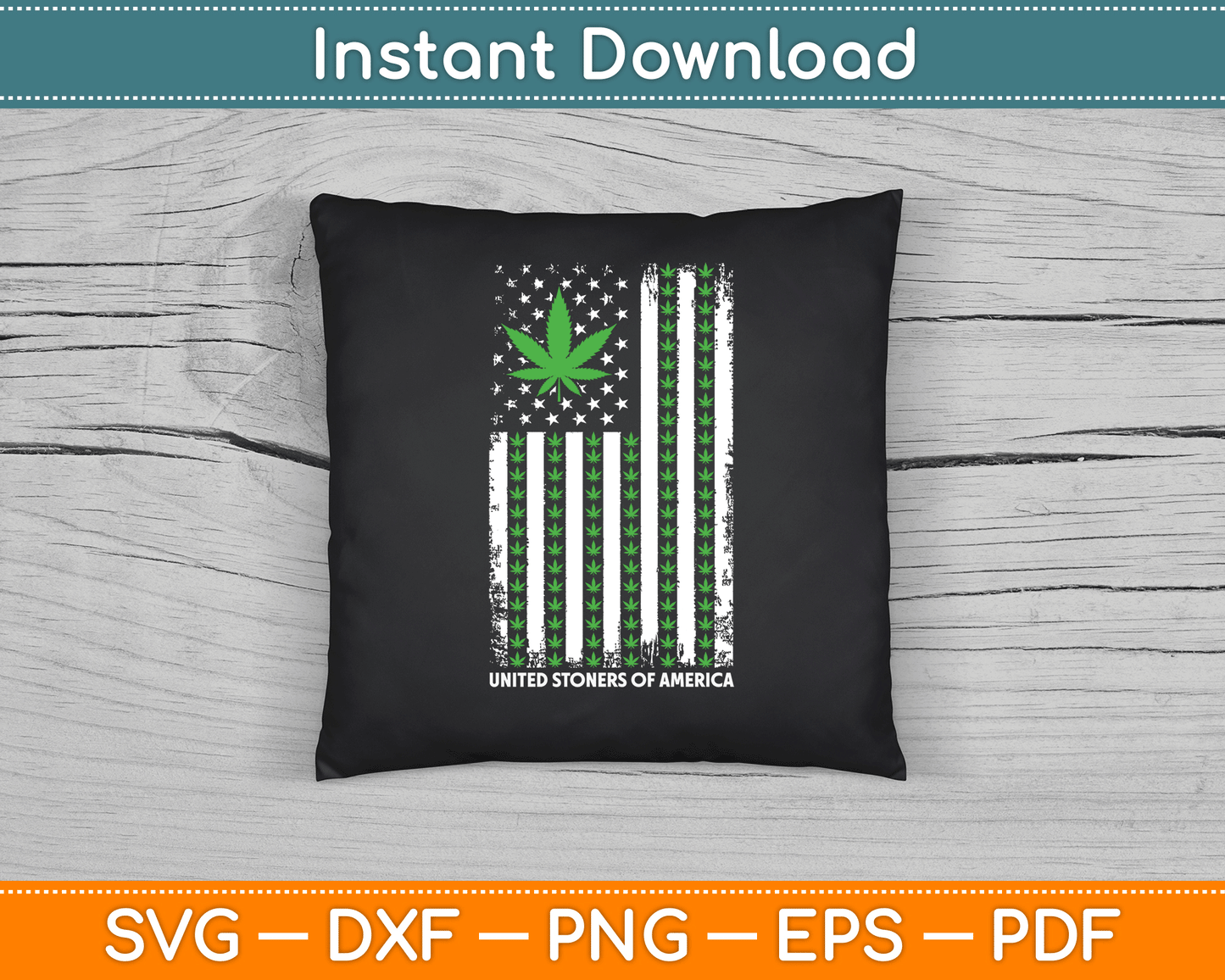 USA Flag Marijuana Leaf Flag Weed United Stoners Of America SVG Digital Cutting File