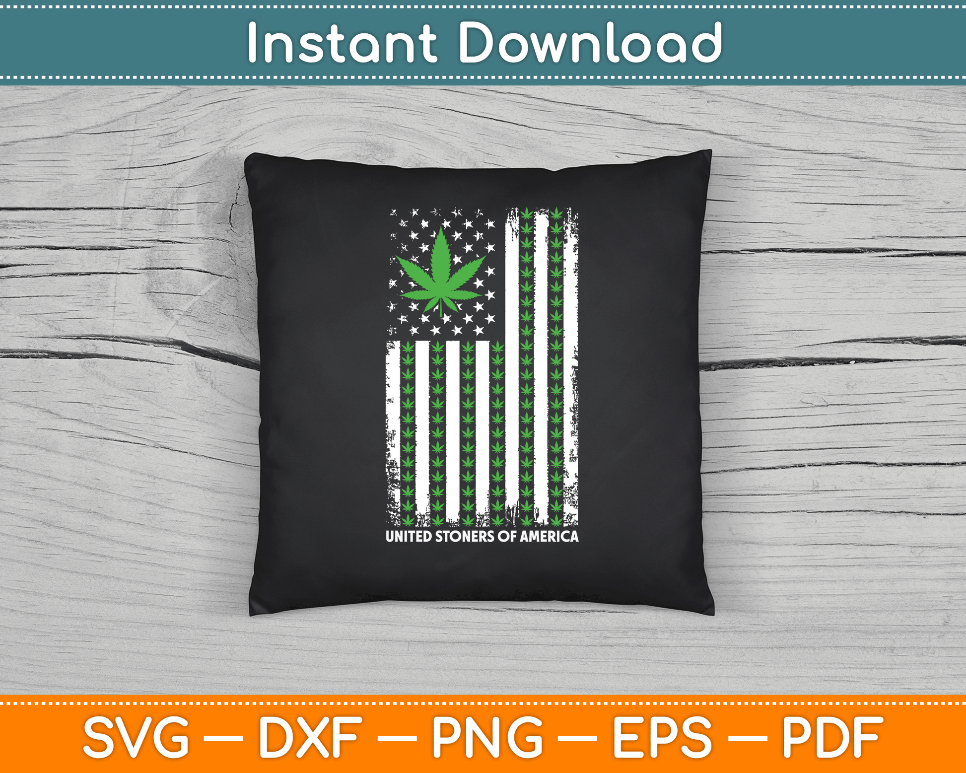 USA Flag Marijuana Leaf Flag Weed United Stoners Of America SVG Digital Cutting File