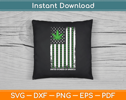 USA Flag Marijuana Leaf Flag Weed United Stoners Of America SVG Digital Cutting File