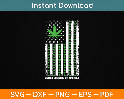 USA Flag Marijuana Leaf Flag Weed United Stoners Of America SVG Digital Cutting File