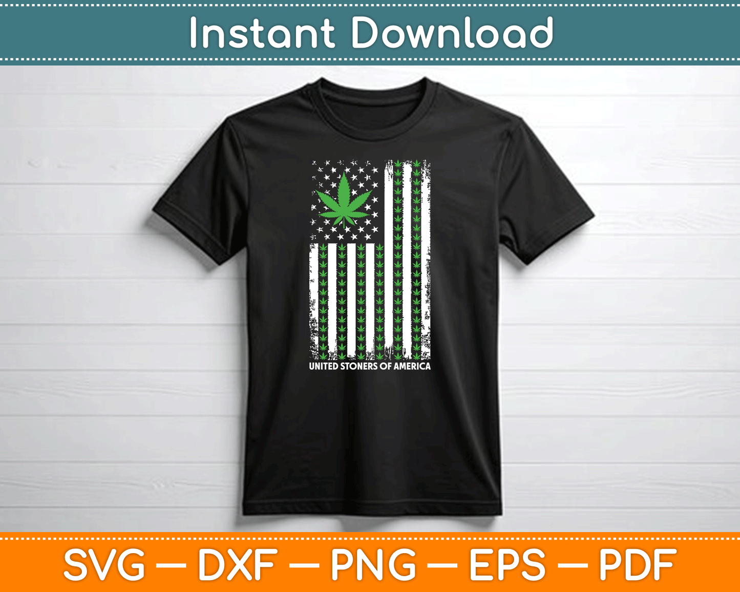 USA Flag Marijuana Leaf Flag Weed United Stoners Of America SVG Digital Cutting File