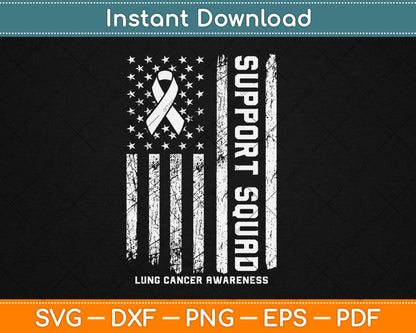 USA Flag Lung Cancer Support Squad Cancer Awareness Svg Digital Cutting File