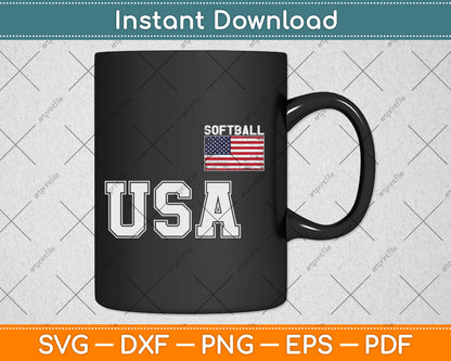 USA Flag Softball Pocket Team Jersey Gift Svg Digital Cutting File