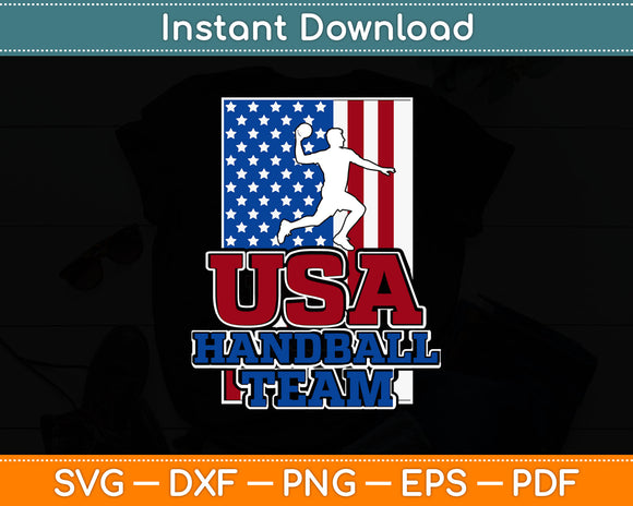 USA Handball Team American Flag Svg Digital Cutting File