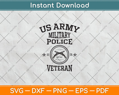 US Army Military Veteran Retired Police Officer Svg Design Digital Cutting File