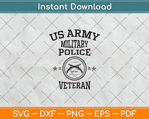 US Army Military Veteran Retired Police Officer Svg Design Digital Cutting File