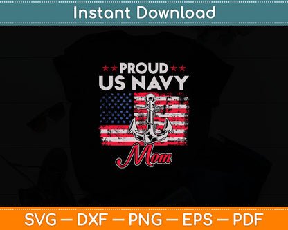 US Navy Proud Mother - Proud US Navy For Mom Veteran Day Svg Digital Cutting File