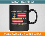 USS Enterprise CVN-65 Aircraft Carrier Veteran Flag Vintage Svg Digital Cutting File