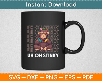 Uh Oh Stinky Poop Meme Funny Monkey Svg Digital Cutting File