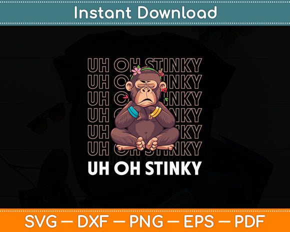 Uh Oh Stinky Poop Meme Funny Monkey Svg Digital Cutting File