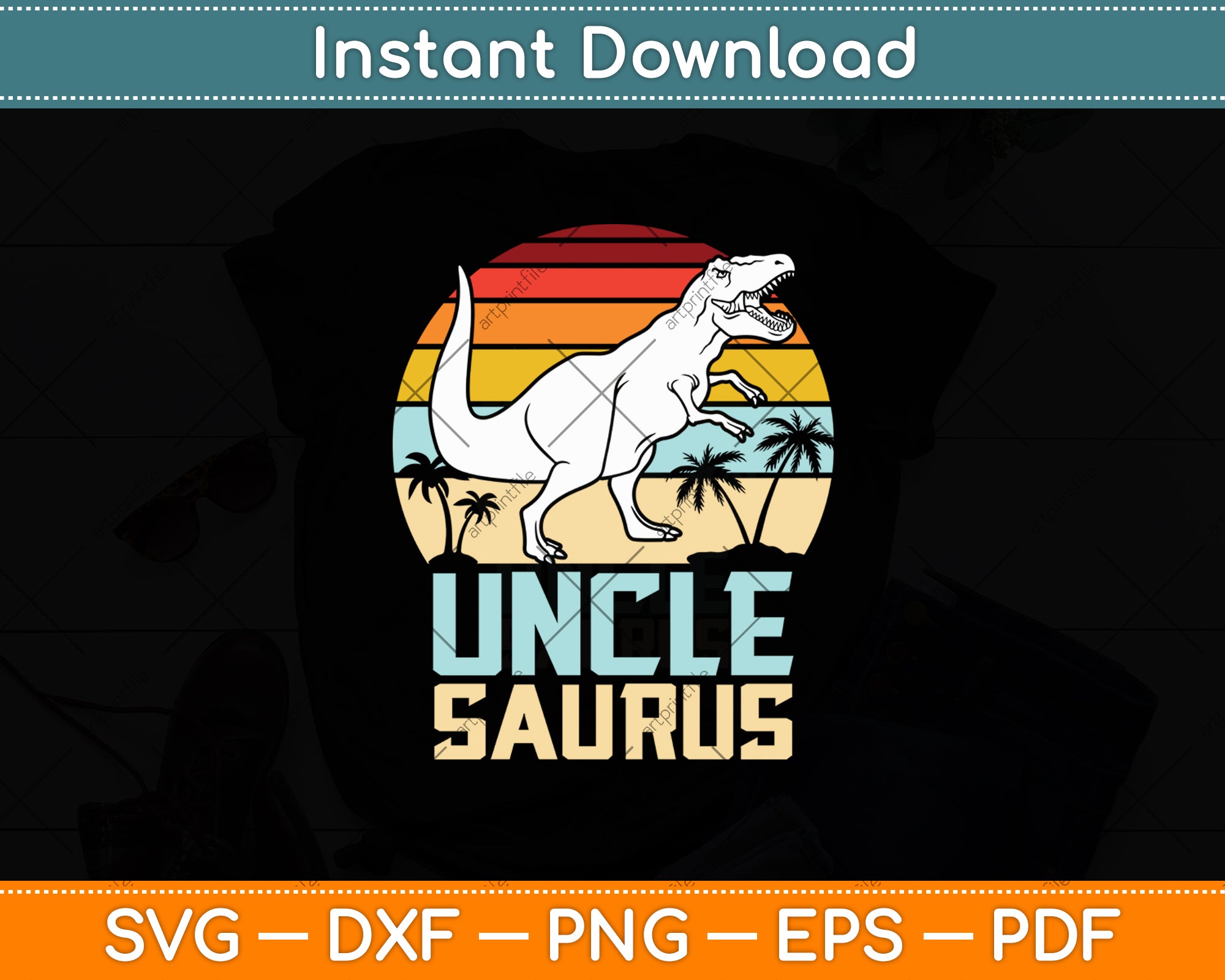 Unclesaurus T Rex Dinosaur Uncle Saurus Family Matching Svg Cut File ...