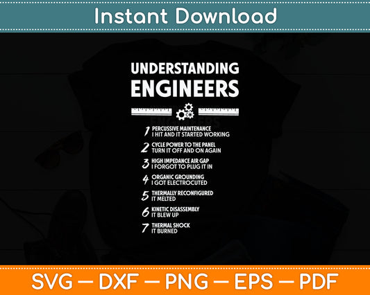 Understanding Engineers - Funny Sarcastic Engineering Svg Digital Cutting File