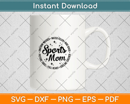 Uniform Washer Water Filler Full Heart Sport Mom Svg Digital Cutting File
