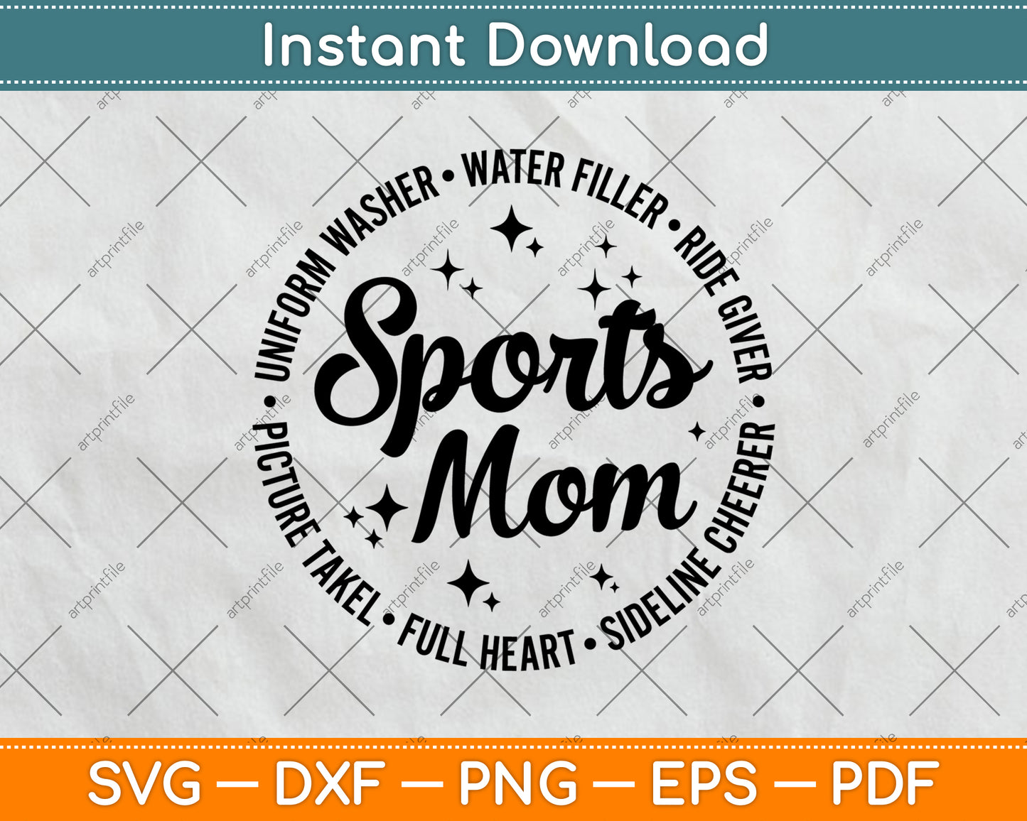 Uniform Washer Water Filler Full Heart Sport Mom Svg Digital Cutting File