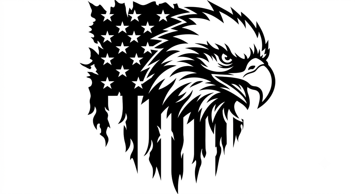 USA Flag Eagle Laser Cut SVG Design