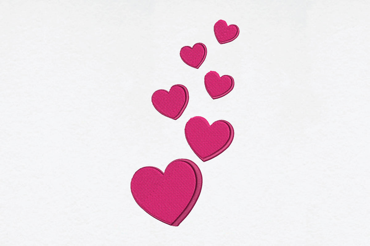 Pink Heart Embroidery Design