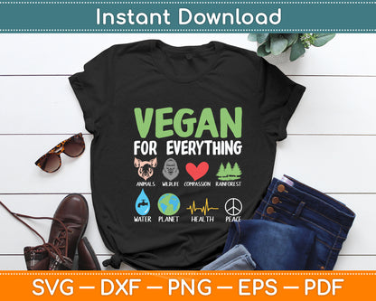 Vegan For Everything Animals Planet Health Go Vegan Svg Digital Cutting File