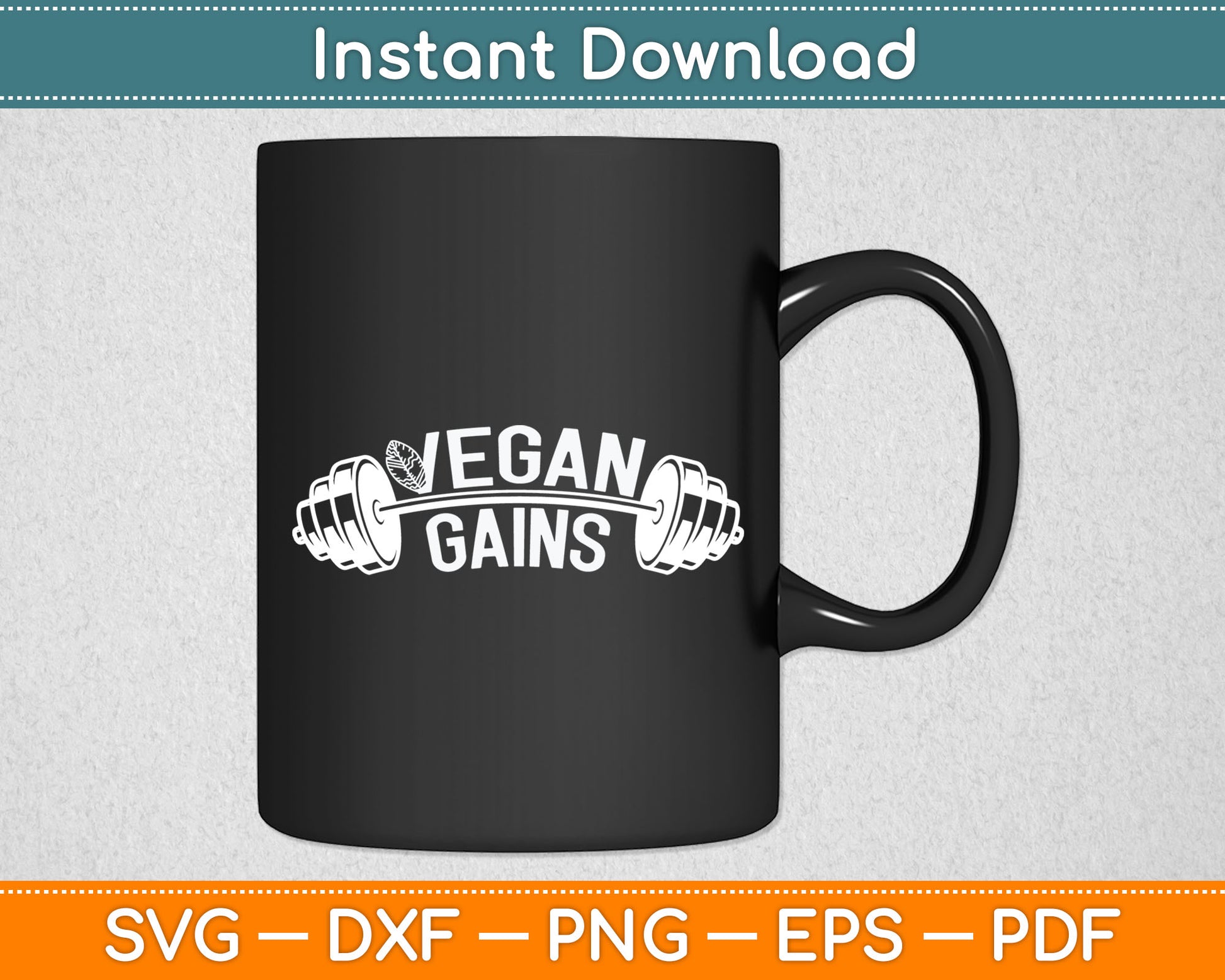 Vegan Gains Vegetarian Funny Gym Wear Svg Digital Cutting File