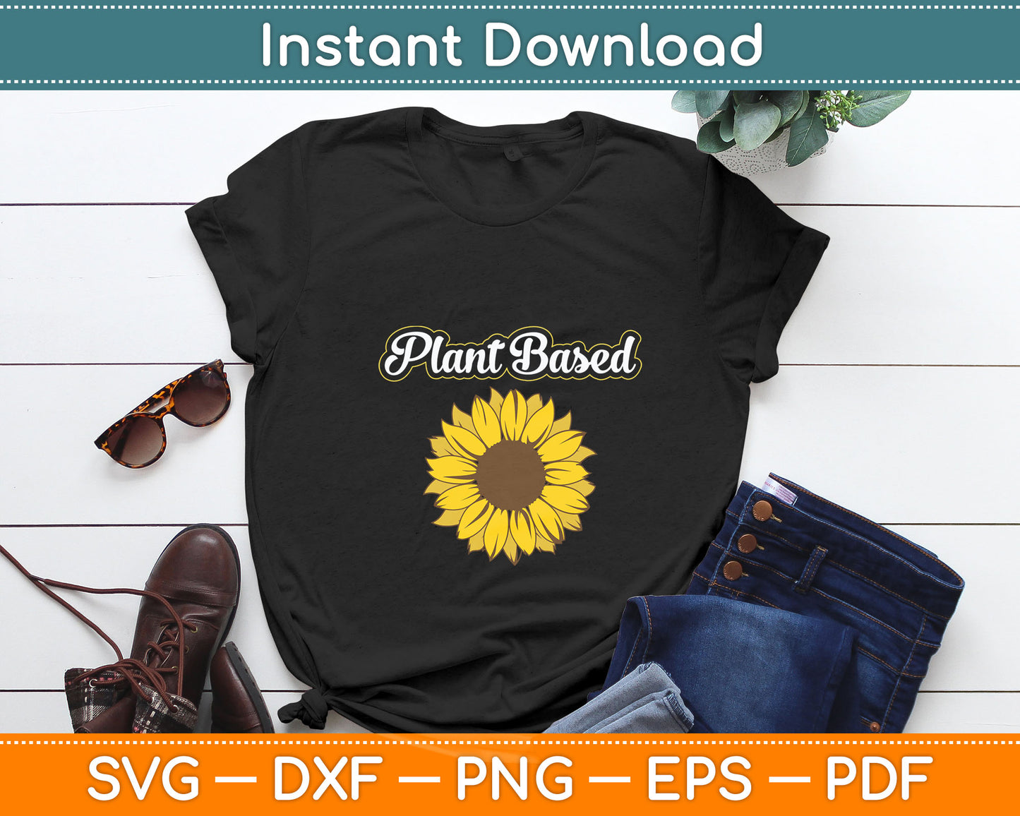Vegan Plant Based Food Lover Sunflower World Vegetarian Day Svg Digital Cutting File