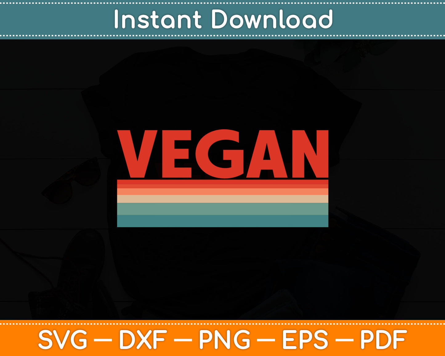 Vegan Retro Lettering On Plant-based Vegan Svg Digital Cutting File