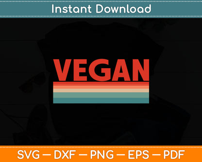 Vegan Retro Lettering On Plant-based Vegan Svg Digital Cutting File