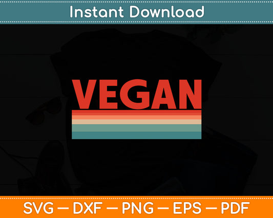 Vegan Retro Lettering On Plant-based Vegan Svg Digital Cutting File