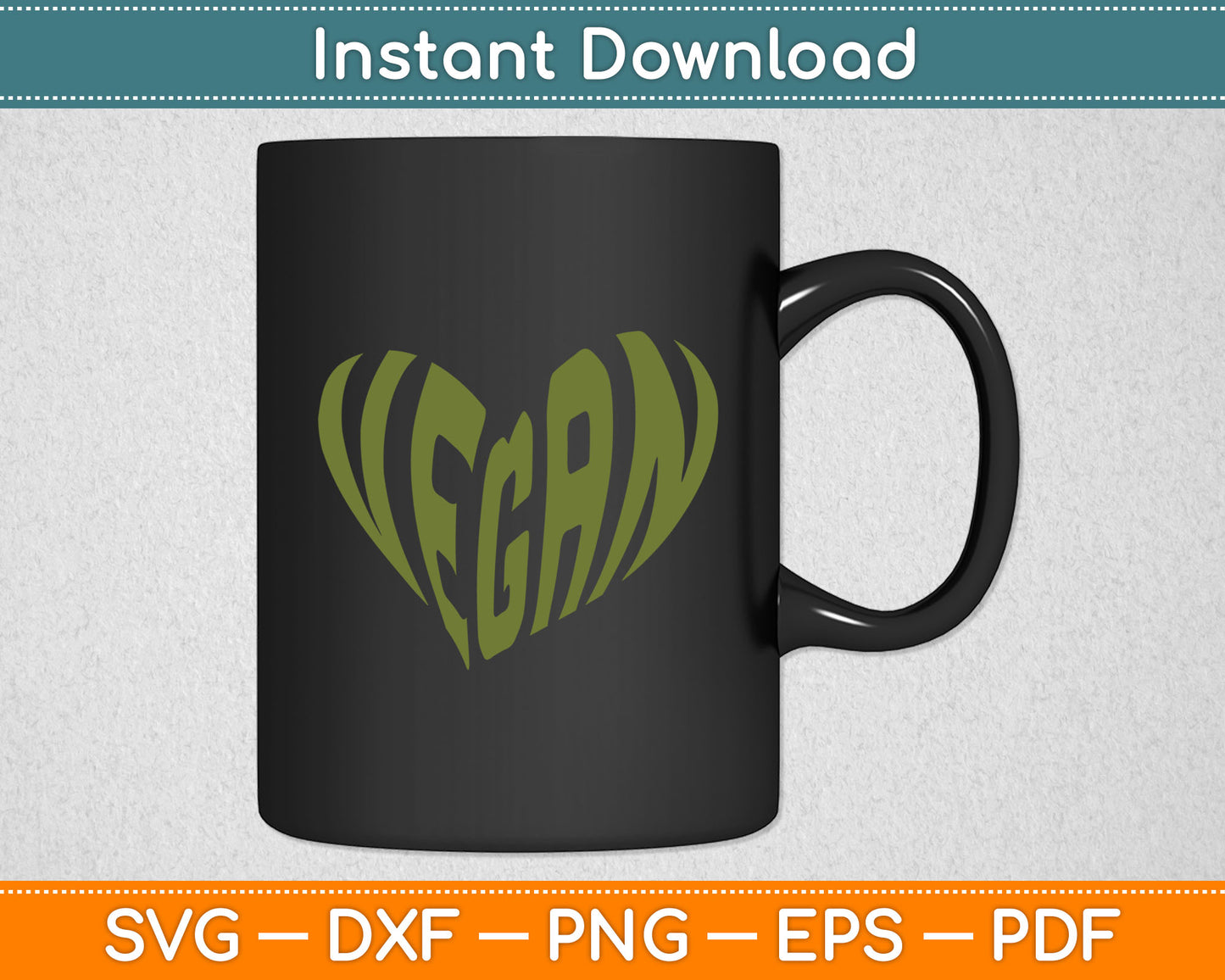 Vegan Saying Heart Shape Svg Digital Cutting File