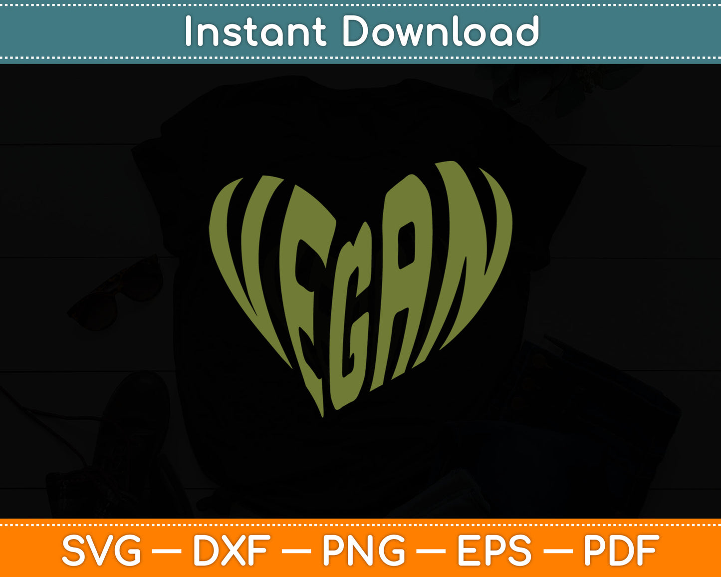 Vegan Saying Heart Shape Svg Digital Cutting File