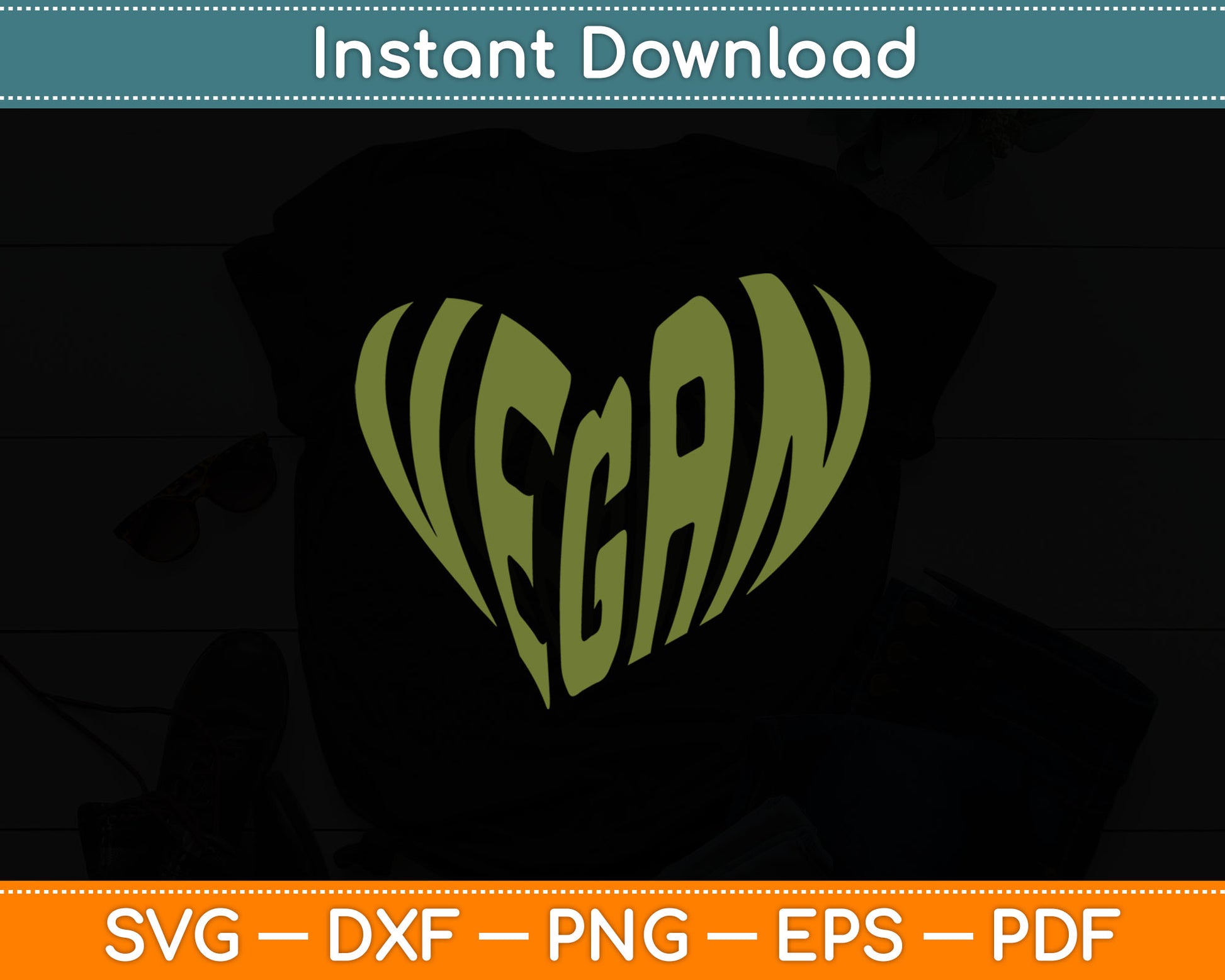 Vegan Saying Heart Shape Svg Digital Cutting File