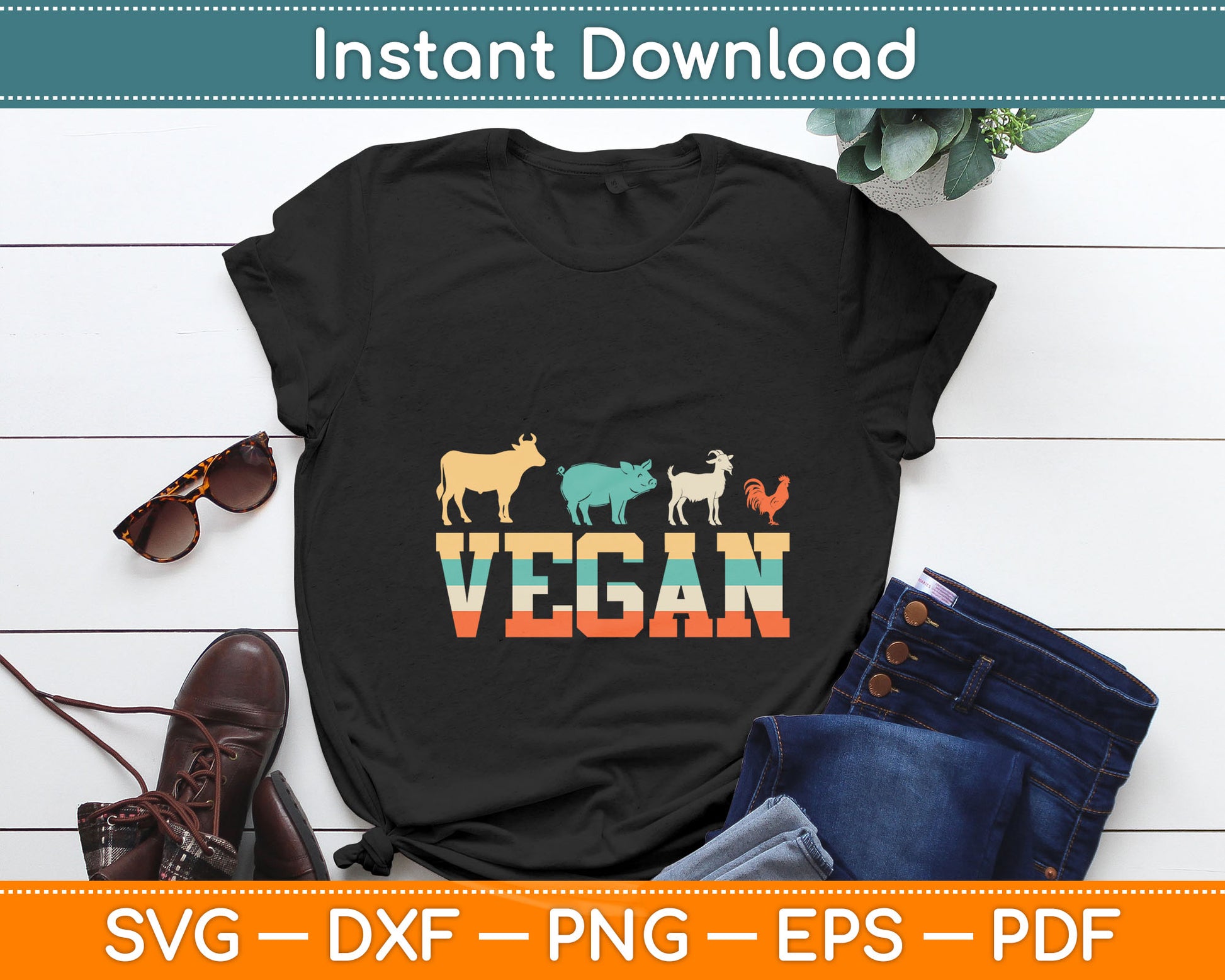 Vegan Vintage Svg Digital Cutting File