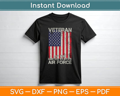 Veteran of The United States Air Force US Flag 4th of July SVG Digital Cutting File