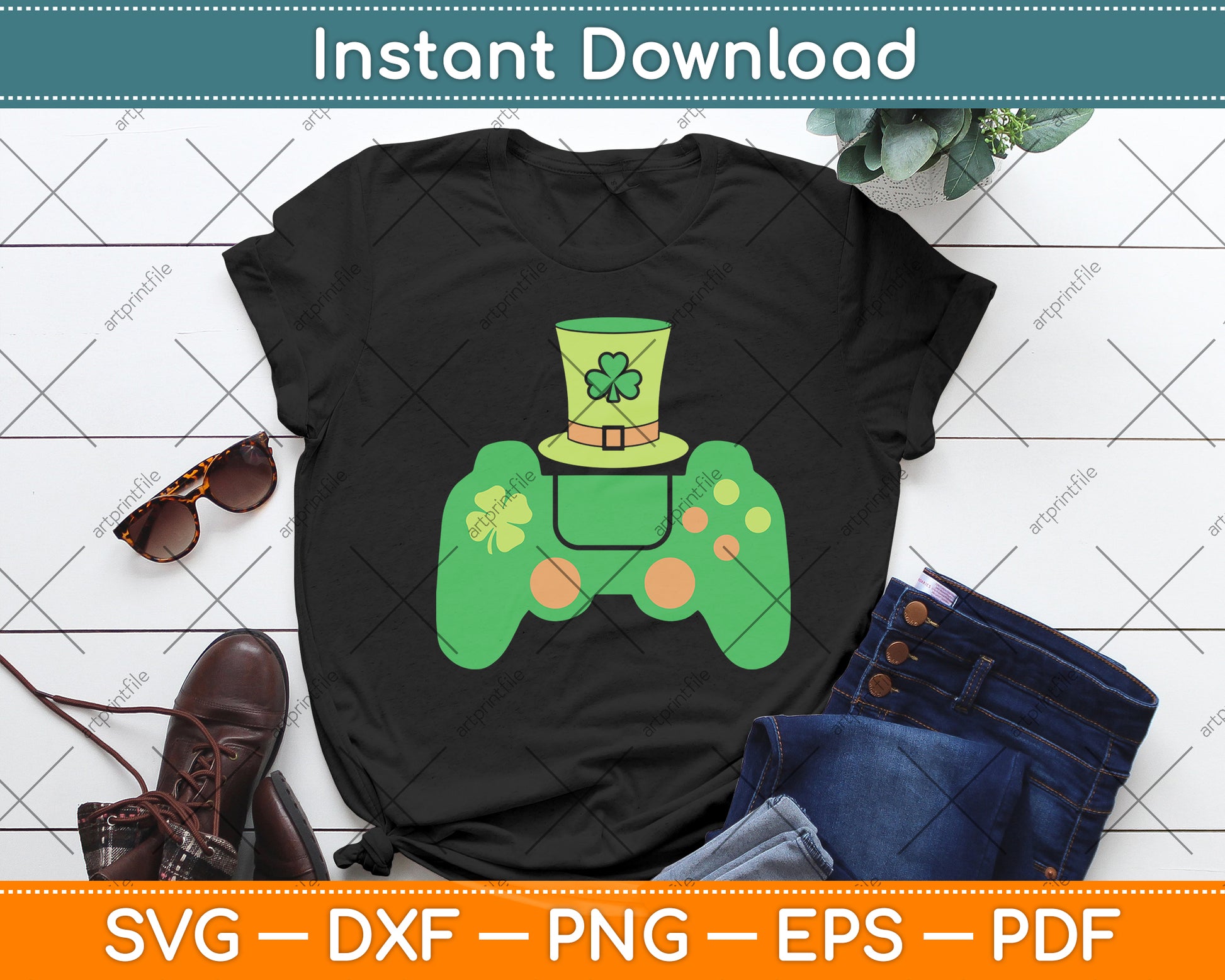 Video Game Controller St Patricks Svg Digital Cutting File