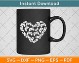 Video Gamer Heart of Controllers Valentine's Day Svg Digital Cutting File