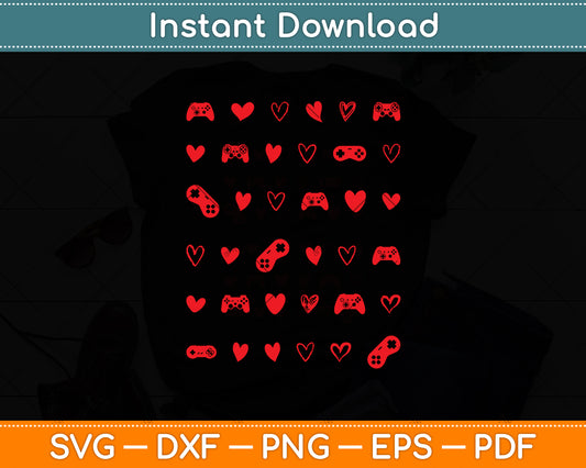 Video Gamer Valentines Day Svg Digital Cutting File