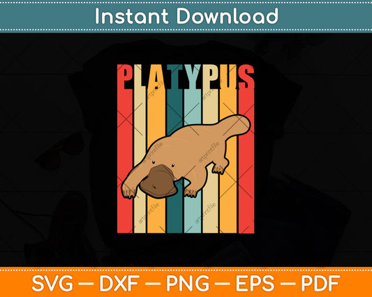 Vintage Platypus Retro Svg Png Dxf Digital Cutting File