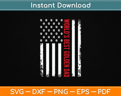 Vintage American Flag World’s Best Golden Retriever Dad SVG File